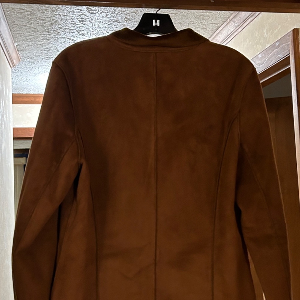 Faux Suede Brown Jacket, Size 12, New without tags - Picture 5 of 8